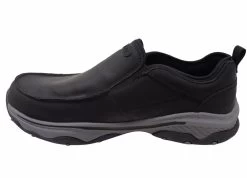 Skechers Mens Extra Wide Relaxed Fit Craster Moc Ringo Leather Shoes - Black -Fashion Menswear Shop 02aac2d66105039e7002f6e69b40da05