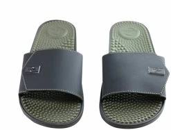 BR Sport Utah Mens Brazilian Comfort Slides Sandals With Massage Balls - Black/Khaki -Fashion Menswear Shop 032f5f340d07b03e64641408d1d3de35
