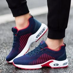 Beakey Mens Walking Shoes Lightweight Air Cushion Running Jogging Sneakers-Black Red -Fashion Menswear Shop 032f8f2fa14362dc217517be495bc4b3