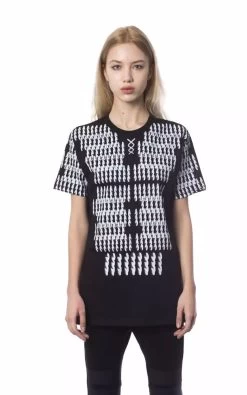 Nicolo Tonetto Black/White Cotton T-Shirt