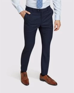 Oxford Men's Hopkins Wool Rich Check Suit Pants - Navy -Fashion Menswear Shop 048108aa574abaed394e78afb4e8e3df