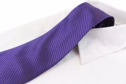 Mens Dark Purple Striped 10Cm Classic Neck Tie