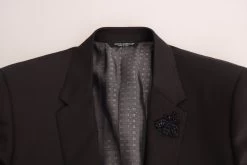 Dolce & Gabbana Dolce Gabbana Brown Wool Crystal Bee Slim Fit MARTINI -Fashion Menswear Shop 061261b39467938fec2554e110626455