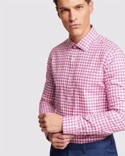 Oxford Men's Beckton Checked Shirt - Magenta -Fashion Menswear Shop 068af2021f3851a958880eb28162e9c1