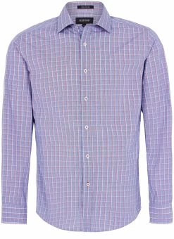 Oxford Men's Check Islington Shirt - Navy/Red