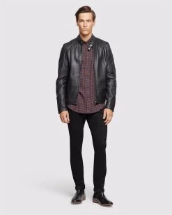 Oxford Men's Uxbridge Regular Ft Checked Shirt - Navy/Tan -Fashion Menswear Shop 0865124301cdb502cdc6ad36b044f4e3