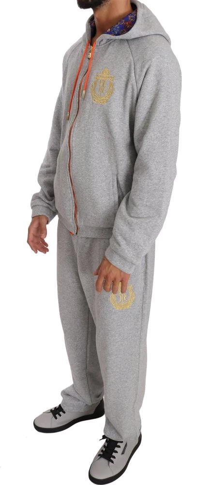 Billionaire Italian Couture Gray Cotton Sweater Pants Tracksuit 5 Billionaire Italian Couture Gray Cotton Sweater Pants Tracksuit - Image 5