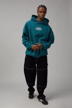 Factorie Unified Baggy Graphic Hoodie Green -Fashion Menswear Shop 09b2c667a57c23746fdf42bea1132674