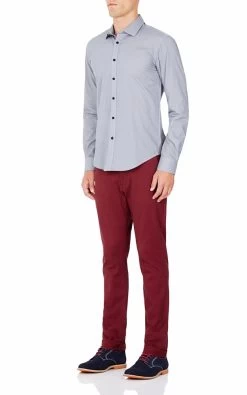 Oxford Men's Kenton Slim Fit Shirt - Navy -Fashion Menswear Shop 0a539eeea978c6f12cce6bf93b8750b5