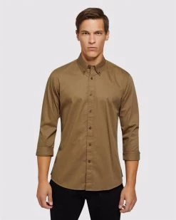 Oxford Men's Portland Regular Fit Casual Shirt - Taupe