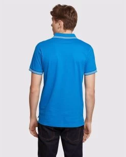 Oxford Men's Nickson Tipping Jersey Polo - Blue -Fashion Menswear Shop 0ae1eed18c3f8737a8b97798812954e5