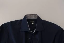 Roberto Cavalli Navy Blue Cotton Dress Formal Shirt -Fashion Menswear Shop 0b8785f81f02056b7e29d0d481de22bb