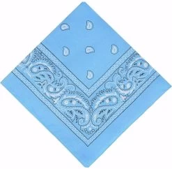 10 X Baby Blue Paisley Bandanas Head Wrap 100% Cotton Neck Scarf Mask Bandana