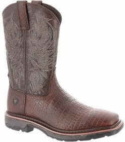 Ariat Men's Boots Workhog - Color: Brown/Crocodile