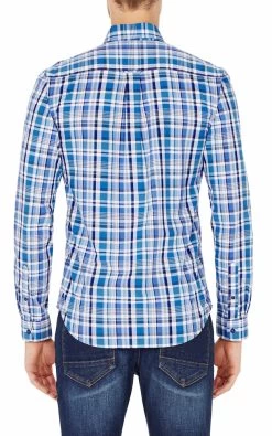 Oxford Men's Uxbridge Check Shirt - Blue/Sky 7 Oxford Men's Uxbridge Check Shirt - Blue/Sky -Fashion Menswear Shop 0e540ee0b10026ec0f75c2d07baa00f3