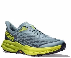 HOKA Speedgoat 5 WIDE Shoe - Stone Blue/Dark Citron - Mens Shoes -Fashion Menswear Shop 0eb5095c922d14e2260758a672473a27