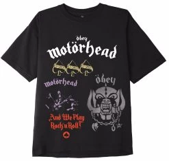 Mens Obey X Motorhead Test Print Tee - Off Black