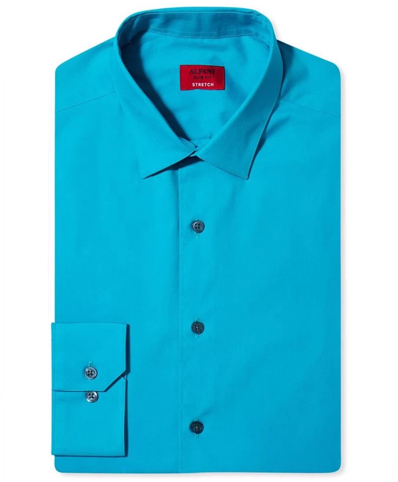 Alfani Mens Spectrum Button Up Dress Shirt, Blue 1 Alfani Mens Spectrum Button Up Dress Shirt, Blue