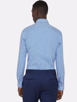 Oxford Men's Beckton Checked Shirt - Blue -Fashion Menswear Shop 111169de9d10e1f5046d3f87e750f835