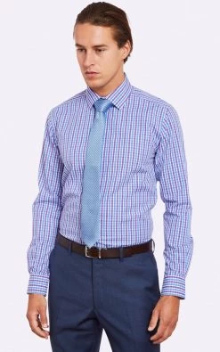 Oxford Men's Beckton Mini Square Shirt - Purple -Fashion Menswear Shop 11c3ef62bd6fbe6a20f20ecfe14ac41b