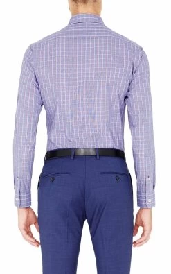 Oxford Men's Check Islington Shirt - Navy/Red -Fashion Menswear Shop 11d2e6192276893f2bef0647da0b0a2a