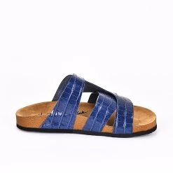 Moosefield Men's Leather Sandals - Dark Blue -Fashion Menswear Shop 11f590ec5b736c235077ab618edfe667