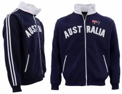 Adult Baseball Zip Up Jacket Australian Australia Day Souvenir Jumper Sweatshirt - Navy