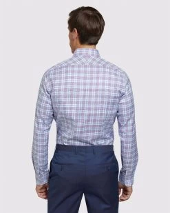 Oxford Men's Beckton Luxury Checked Shirt - Purple -Fashion Menswear Shop 12d2ff772348da6e990cd2b86d0a488e