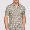 Oxford Men's Putney Printed Short Sleeve Shirt - Green