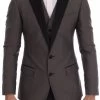Mens Dolce & Gabbana Black Brown Silk MARTINI Blazer
