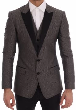 Mens Dolce & Gabbana Black Brown Silk MARTINI Blazer