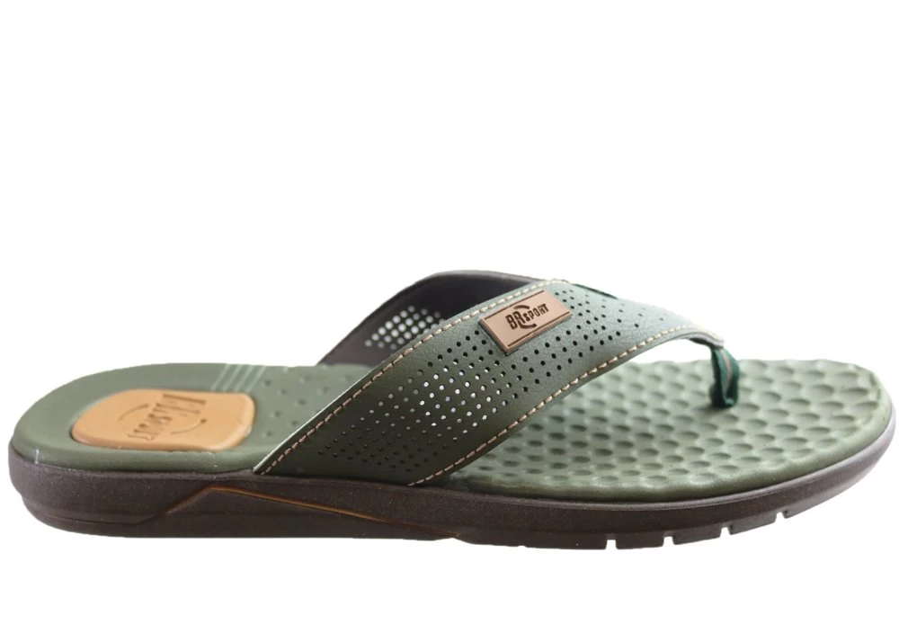 BR Sport Congo Mens Comfort Cushioned Thongs Sandals Made In Brazil - Green 1 BR Sport Congo Mens Comfort Cushioned Thongs Sandals Made In Brazil - Green