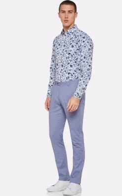 Oxford Men's Cotton Slim Leg Trousers - Sky -Fashion Menswear Shop 14887dafe9bf942b199f8314f1a2e36c