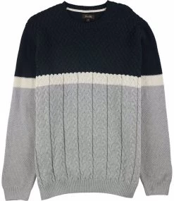 Tasso Elba Mens Orli Cable Knit Sweater, Green