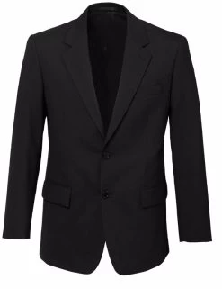 Biz Corporates Comfort Wool Stretch Mens Two Button Classic Jacket - Black