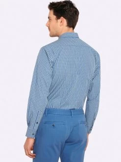 Oxford Men's Kenton Regular Fit Shirt - Blue/Green -Fashion Menswear Shop 17cbc89d1c39856810bb43d887322a2a