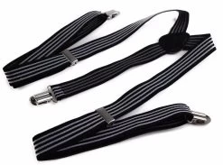 Mens Adjustable Black & White Striped Patterned Suspenders -Fashion Menswear Shop 19a662055208de60bfb9604025ef9617