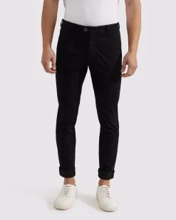 Oxford Men's Stretch Sknny Fit Organic Cotton Chinos - Black