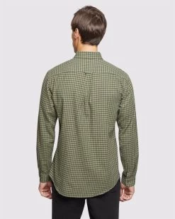 Oxford Men's Uxbridge Regular Ft Checked Shirt - Green -Fashion Menswear Shop 1bdcc7d4340f375773463b06ec74de6c