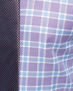 Oxford Men's Beckton Luxury Checked Shirt - Purple -Fashion Menswear Shop 1bfda4e0121e060e9766d36c78f69bc8