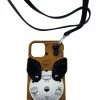 MCM Cognac White Coated Canvas IPhone 11 Pro Case Lanyard