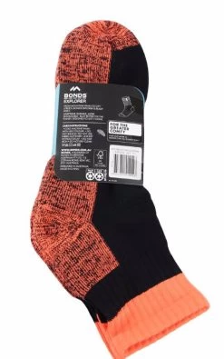 12 X Mens Bonds Explorer Tough Work Quarter Crew Cotton Socks - Black/Orange -Fashion Menswear Shop 1d8abbb5df4d81f0fdeaf7b88c84099c