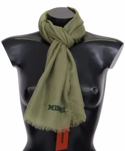 Missoni Green Cashmere Unisex Neck Wrap Scarf