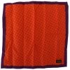 Scotch & Soda Orange Purple Silk Square Handkerchief Scarf