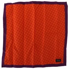 Scotch & Soda Orange Purple Silk Square Handkerchief Scarf