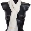 Missoni White Cashmere Unisex Neck Wrap Fringes Scarf