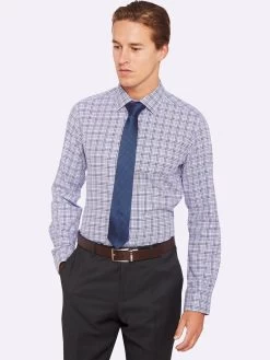 Oxford Men's Beckton Dobby Shirt Purple/ - Purple/Green