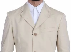 Romeo Gigli Two Piece 3 Button Beige Cotton Solid Suit 10 Romeo Gigli Two Piece 3 Button Beige Cotton Solid Suit -Fashion Menswear Shop 212738c5a38d7ab3abc4191259569d9e