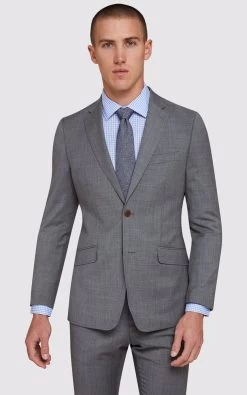 Oxford Men's New Hopkins Wool Mohair Suit Jacket - Grey