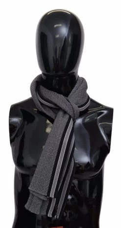 Missoni Gray Stripes Pattern 100% Wool Unisex Neck Wrap Scarf